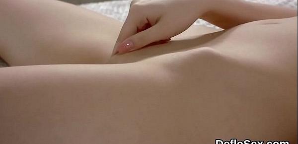  Exciting teenie fingers tight pussy until she is coming